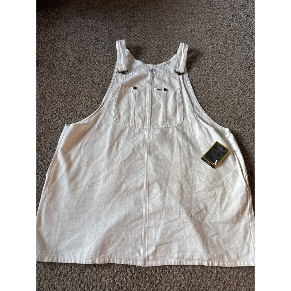 Lee Heritage Workwear White Stripe Overall Pinafore Dress Plus Size 3X NWT
